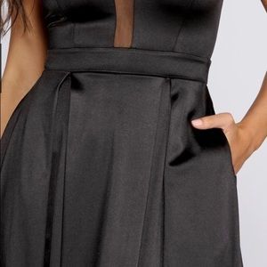 Black satin dress